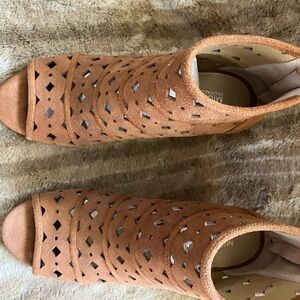 Michael Kors suede peek toe ankle boots in Excellent used condition.